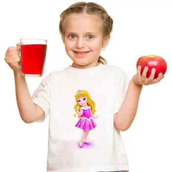 

Summer Vogue Girl T Shirt Casual Aesthetics Kids Clothes Girls Round Neck Boys T Shirts White T-shirt Little Princess Mouse Ears