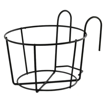 

1 Set Round Plant Pots Flower Stand Hanging Flower Pot Planter Stand For Home Balcony Railing Home Garden Decor Plant Pots