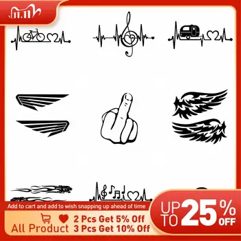 

Music Wing Car Sticker Funny Wrap Vinyl Car Stickers Cover Waterproof Scratch Decoration Cars Rearview Mirror Decor Accessories