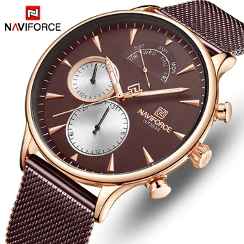 

New NAVIFORCE Brand Mens Business Watches Fashion Men Quartz Wristwatch Date Display Watch Waterproof Clock Relogio Masculino