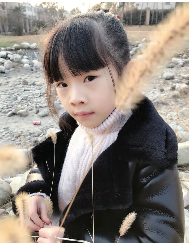 Boys& Girls Plus Velvet Leather Jacket Winter Coat New Fur one Thick Warm Pu Leather Jackets For 2-13T Children