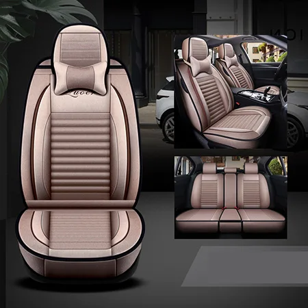 Beige Comfortabal Льняные универсальные автомобильные чехлы для geely ck emgrand ec7 emgrand_ec7 sc7 mk cross x7, roewe 360 550 rx5 - Название цвета: Beige Comfortabal