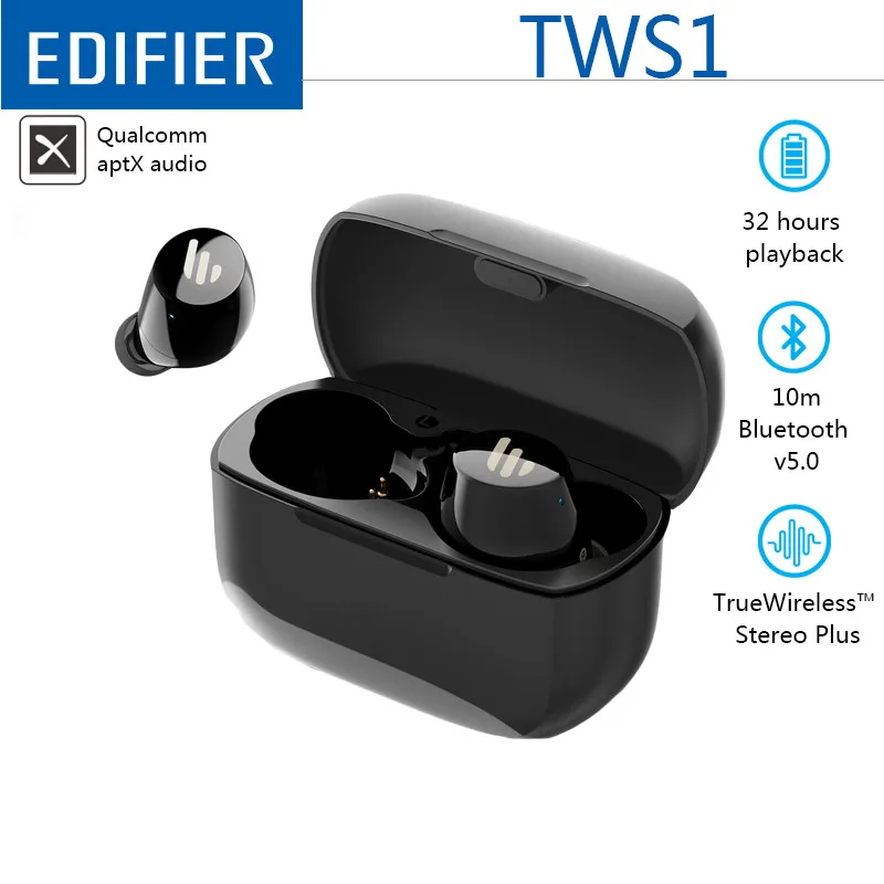 

EDIFIER TWS1 TWS Earphones Bluetooth V5.0 Support aptX IPX5 Smart Touch Bluetooth Earphone 3D Stereo Wireless Earphone