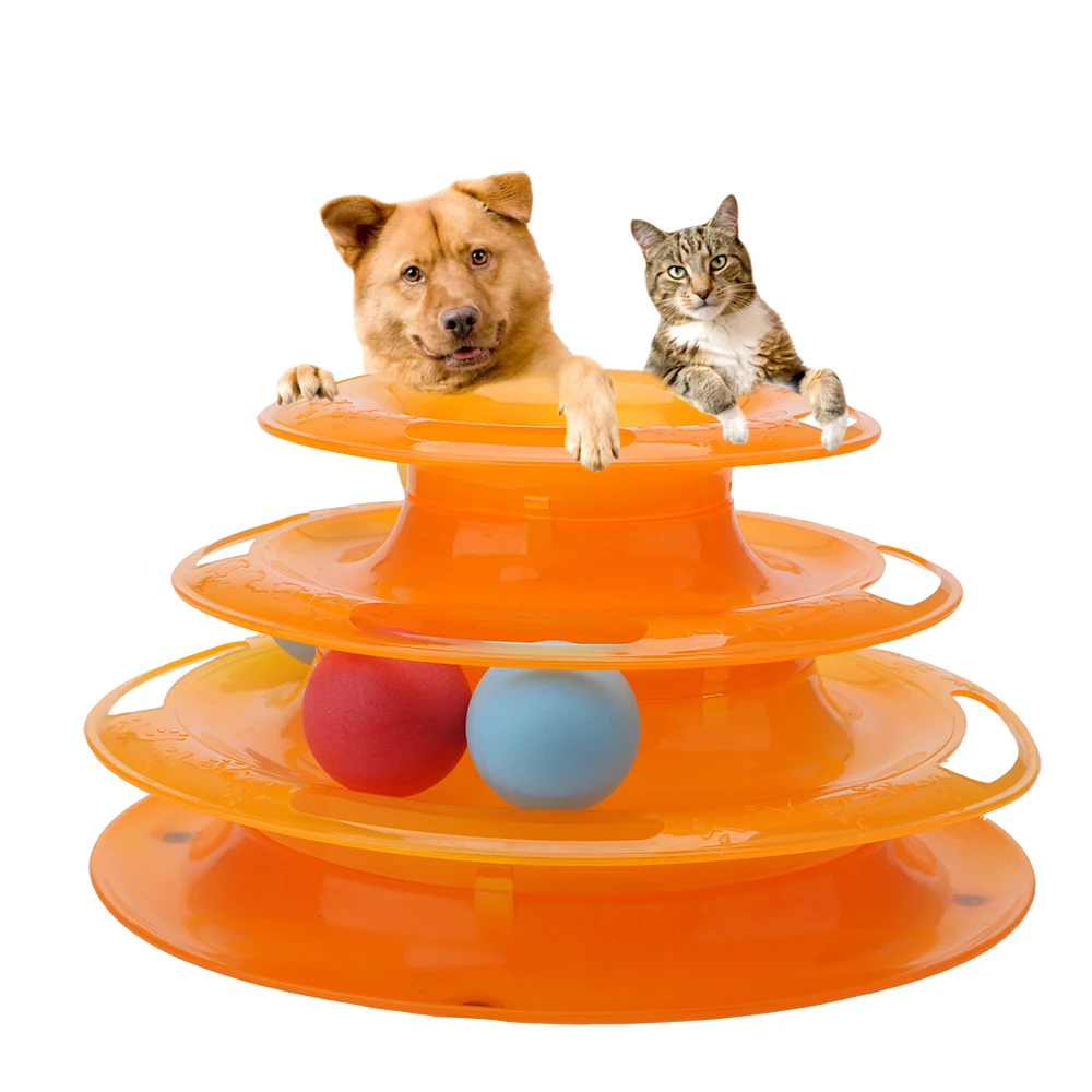 HOOMIN тройной платный диск игрушки для кошек мяч три уровня башня треки диск Кот интеллект развлечение тренировка развлечение пластина