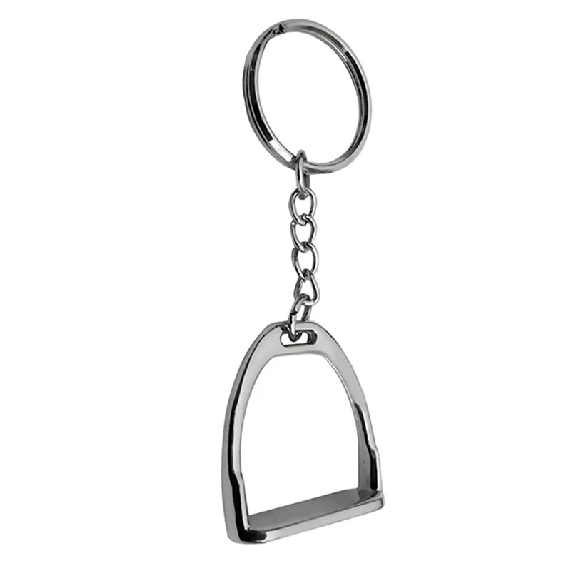 XSXS--1Pcs Simple Elegant Design Western Stirrup Keychain Key Ring Hanger Tool For Men Women Bag Decoration Equestrian Equine Ho | Спорт и