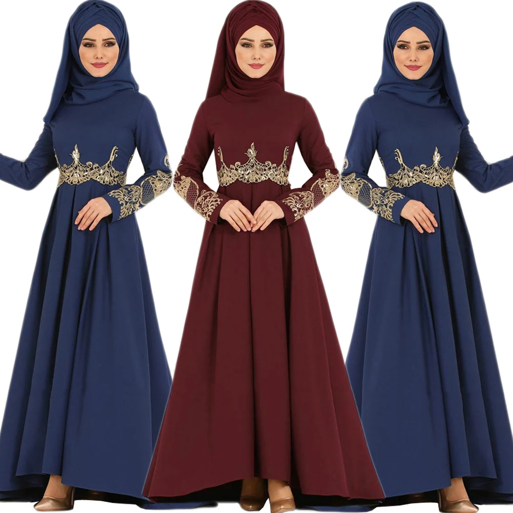 

Ramadan Eid Embroidery Abaya Muslim Elegant Women Long Maxi Dress Turkey Arabic Kaftan Dubai Saudi Robe Femme Moroccan Jalabiya