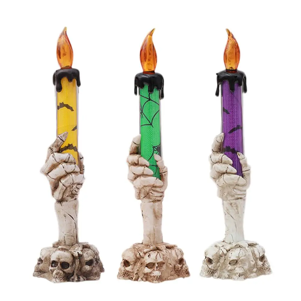 

2020 Halloween Skeleton Handheld LED Candle Light Decoration Haunted House Skeletons Home Party Bar DIY Art Decoration Props