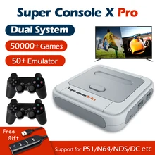 Super console x pro consolas de jogos de vídeo wifi 4k hd para psp/ps1/n64 retro mini jogador de jogo de caixa de tv com 50 + emulador 50000 + jogos