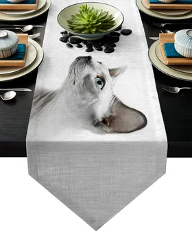 

Hairless Cat Cute Looking Table Runner Table Flag Home Party Decorative Tablecloth Table Runners for Wedding