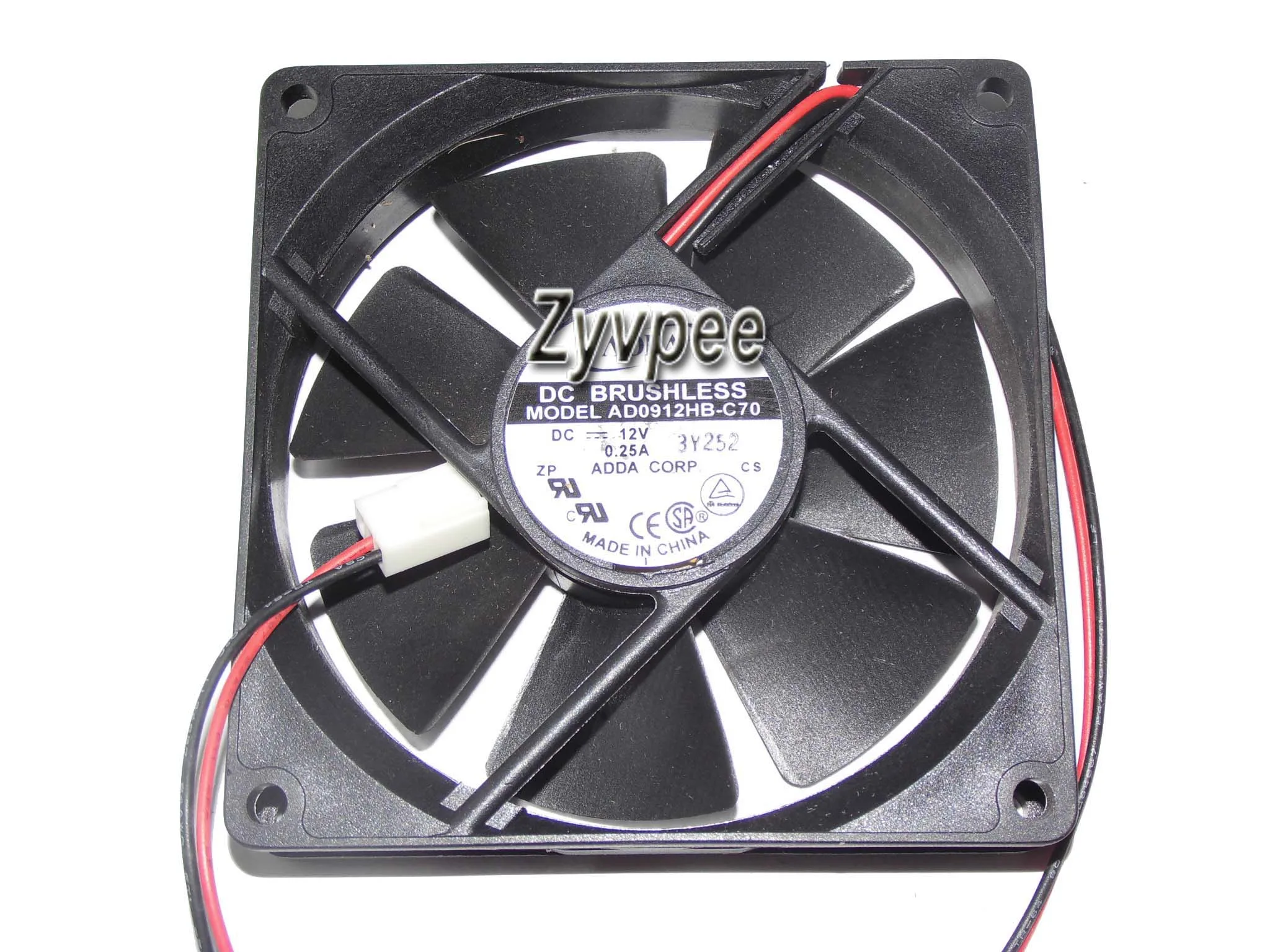 Zyvpee ADDA 90*20 мм AD0912HB-C70 12V 0.25A 2 провода 9 см чехол осевой вентилятор cooler