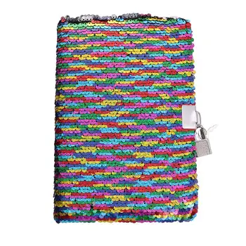 

PET Sequin Notebook Notepad Memo Notebook with Lock Note Pads Schedule Checklist for Diary Journal Travel (Colorful)