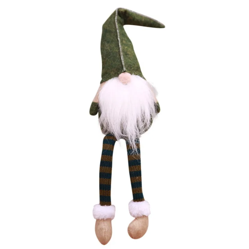 Cute Christmas Decoration Sitting Long Leg No Face Elf Doll Decorations For Festival Home Decor Kids New Year Gift - Цвет: 66G