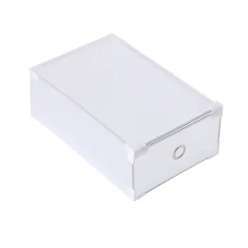 

Shoe Box White Thick Plastic Transparent Storage Box Creative Drawer Shoe Box Free Combination Storage Box