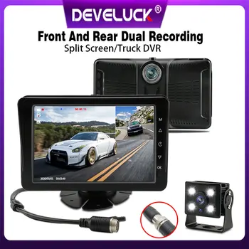 

7" DVR for Truck Registrars 1080P AHD CCTV 2-Channel Split Screen Driving Cameras Time-lapse video HD Parking camera 128G 12-24V