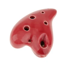 6 с отверстиями в форме сердца Красная керамическая окарина свисток ручной работы декоративный подарок