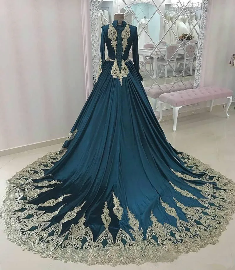 Mulsim Middes East, вечернее платье, кружевное зеленое с длинным рукавом, Arabia Vestidos De Festa, вечерние платья для выпускного вечера, формальные пышные платья знаменитостей
