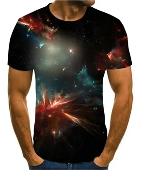 

New 3D printing color / anime t-shirt men and women creative art design romantic fantasy universe star landscape versatile