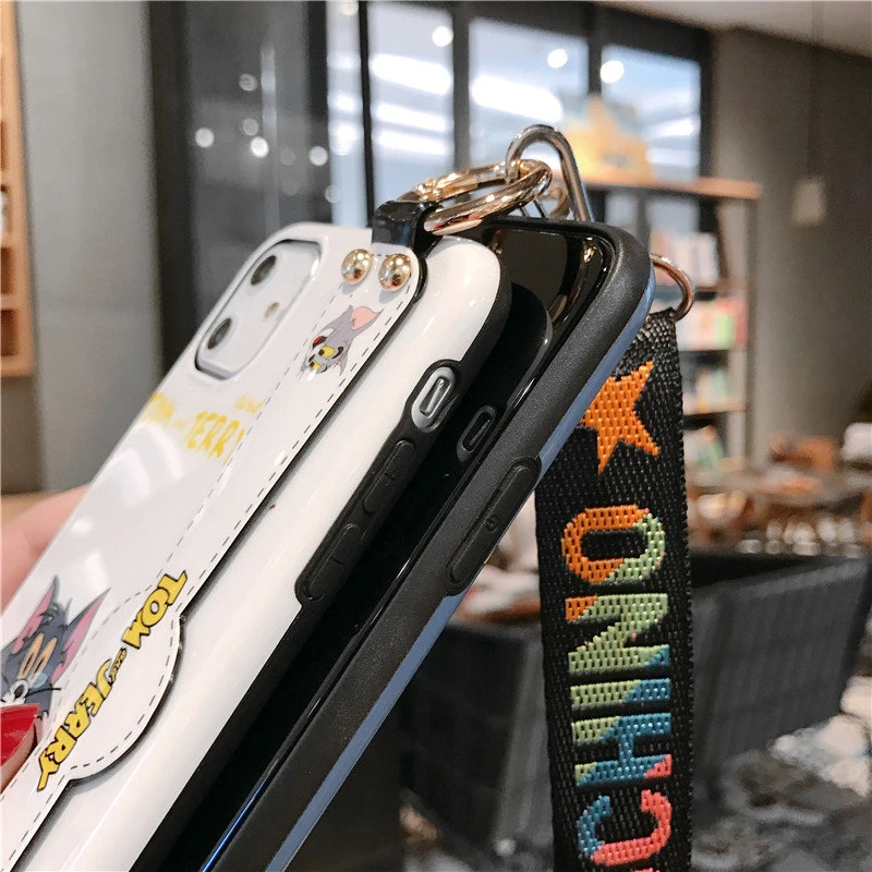 Чехлы с мультяшным котом и мышкой для iphone 11Pro XS Max X XR, задняя крышка-держатель IMD, мягкий чехол для iphone 11, 6, 6 S, 7, 8 Plus, задние чехлы