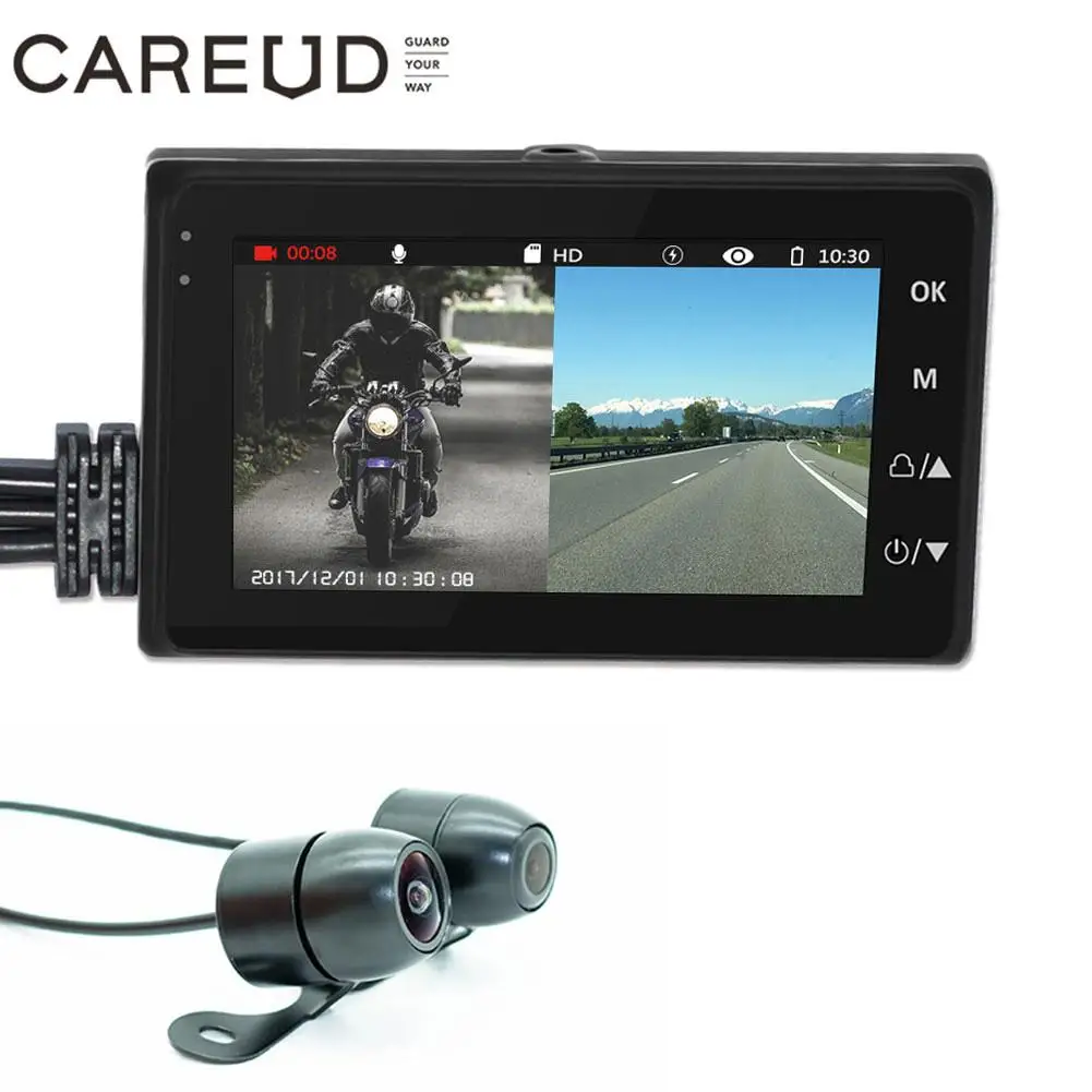Мотоцикл Dash Cam Универсальный DC12 24V 720P DVR 3 0 &quotHD водонепроницаемый камера со
