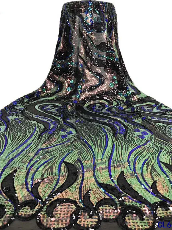 

heavy industry Positioning design sequin evening dress embroidery sequin fabric motley color embroidery sequin fabric