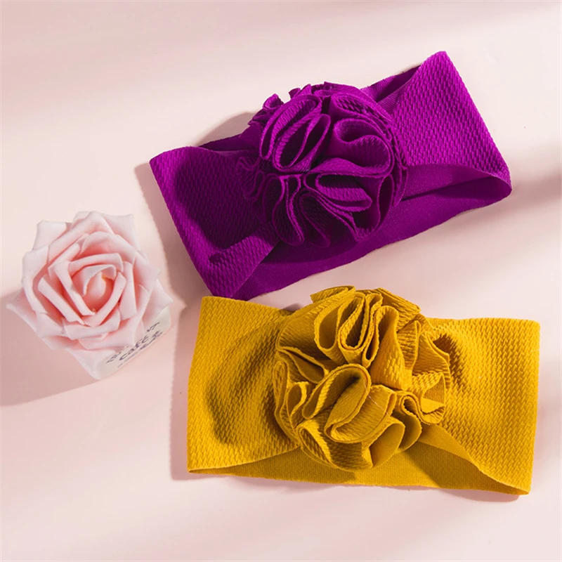 Girls big flower headbands Baby Elastic hairbands headwear Kids Wide Band headdress head bands Turban Head Wraps KHA654 boots baby accessories	