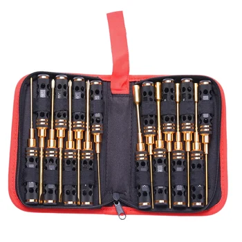 

16Pcs Hollow Titanium Plating Hexagon Screwdriver Spanner Box Screw Driver Tool Kit for RC Model Car Boat Airplane