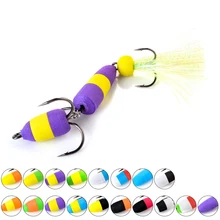 Winter Fishing Lure Worm Bubble Fake Bait Treble Hook Angle Worm Sea Bass Soft Bait Fishing Lure Set Bassing Float Fishing Goods
