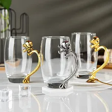 Glass Coffee Cup Beer Glass Originality Wine Glass Vaso Household Transparent Skull Handle Restaurant Personality Wine Glass