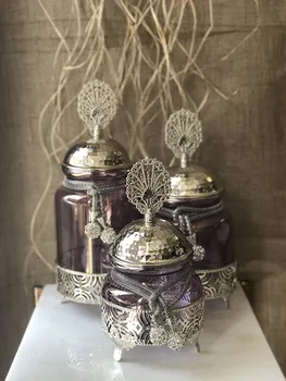 

Sudamlasibazaar Set of 3 Canister Set, Candy Buffet, Glass Cookie Jar, Pot, Jars, Container, canister Set, Gifts for Mothers