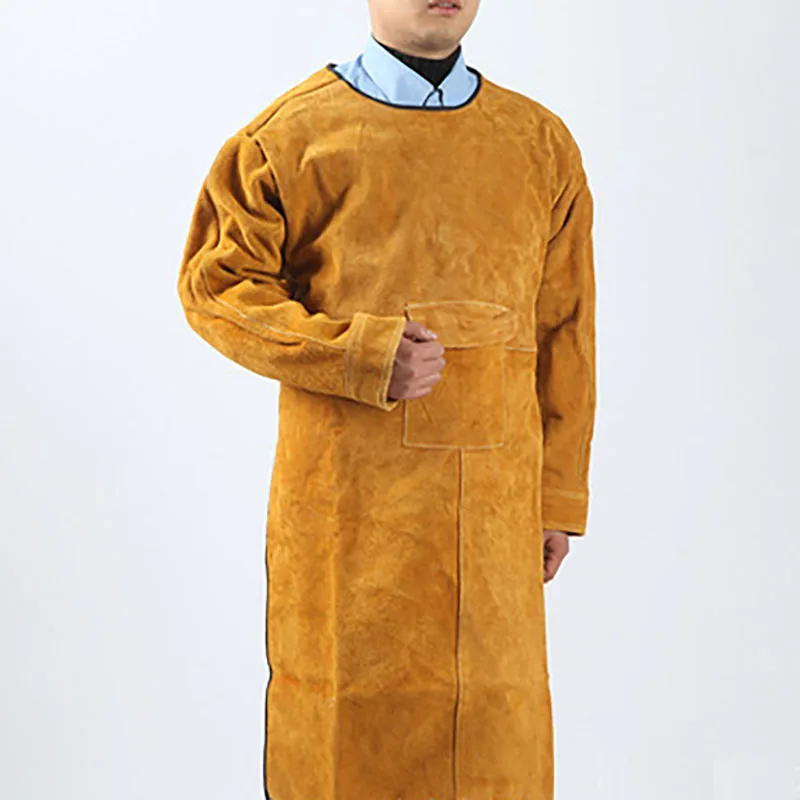 Рабочая защитная накидка из коровьей кожи огнестойкая термостойкая 112 см |