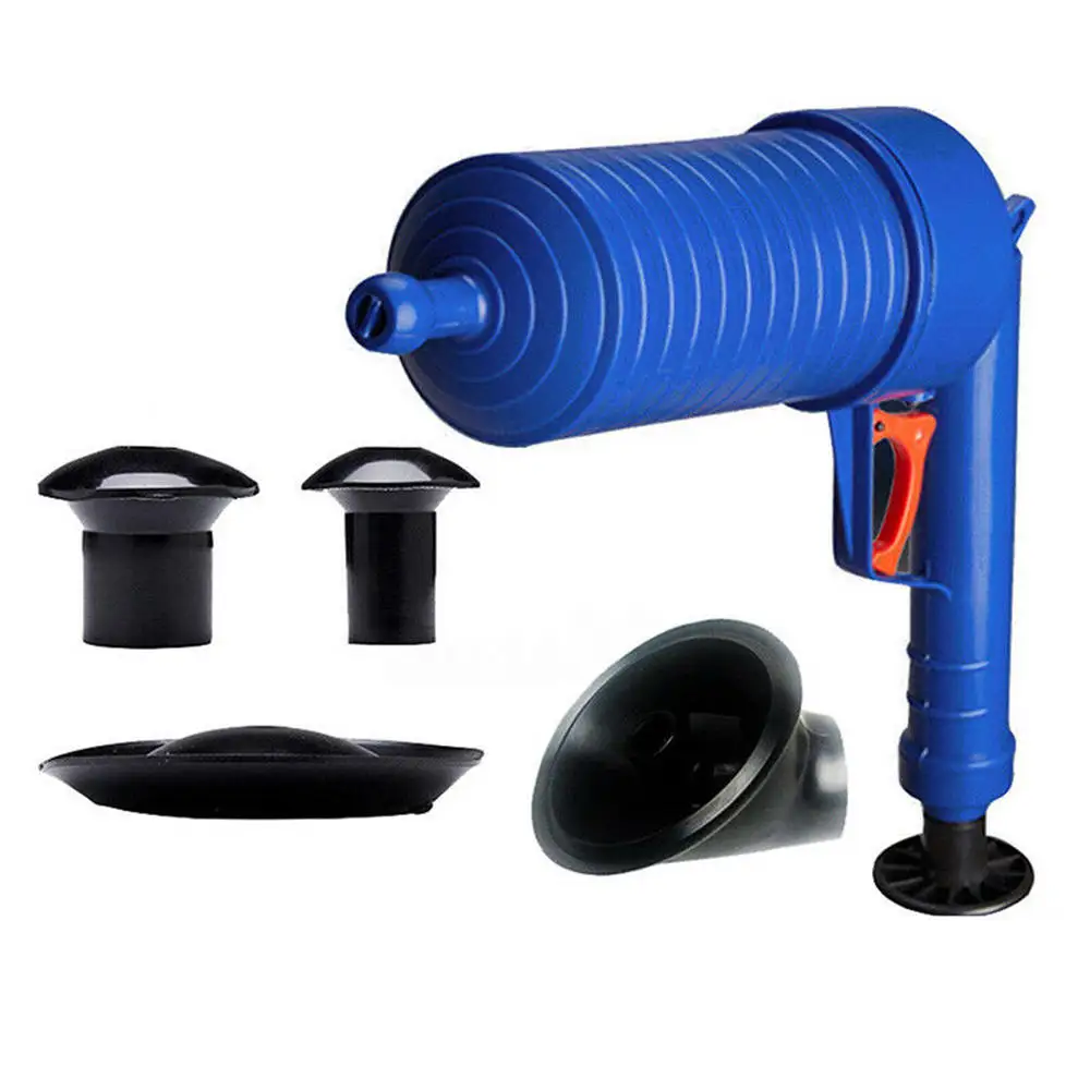 Blue Toilet Dredge Plug Air Pressure Drain Cleaner High Pressure