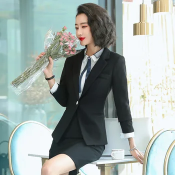 

2020 Temperament Business Positive Pack Occupation Suit Suit Female White Collar Interview Work