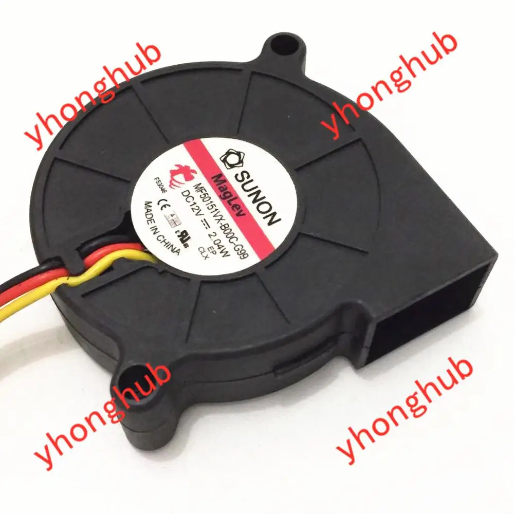 

SUNON MF50151VX-B00C-G99 Server Projector Fan DC 12V 2.04W 3-wire 50x50x15mm