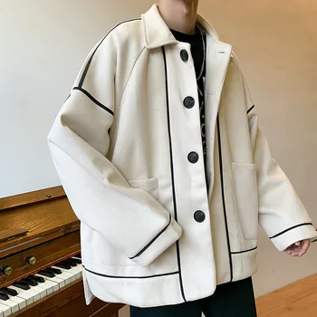 

Autumn New Jacket Men Fashion Solid Color Casual Big Pocket Coat Man Streetwear Wild Hip Hop Loose Bomber Jacket Male Clothes