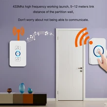 

Wireless Waterproof Doorbell 1 Button 1 Receiver 200m Remote Control Smart Home