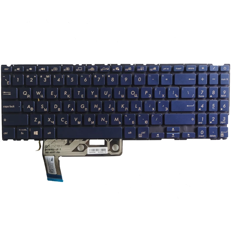 Laptop com Teclado Russo para Asus Zenbook 15 Ux533 Ux533f Ux533fd Ux533fn Ux533fato Azul Teclado ru com Iluminação de Fundo Novo - Imagem 4