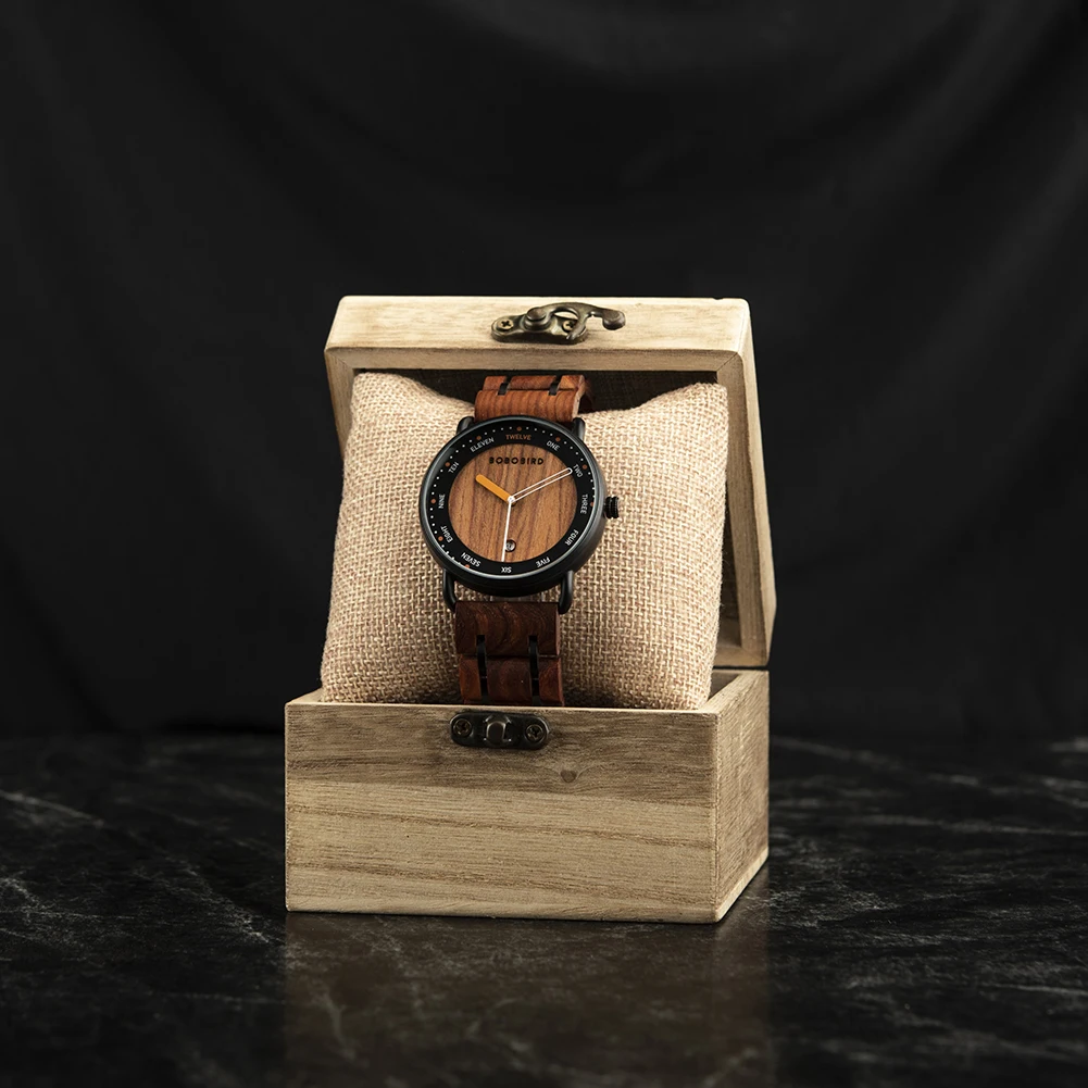 BOBO BIRD Wood Men's Watch Top Brand Luxury Wristwatches Wooden Gift Box Man Clock Fashion Dropshipping relojes para hombre - Image 4