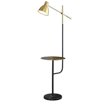 

Post Modern Floor Lamp with Table Plated Gold Metal Lamp Body Decoration Lighting Indoor floor lighting Creative Reading light