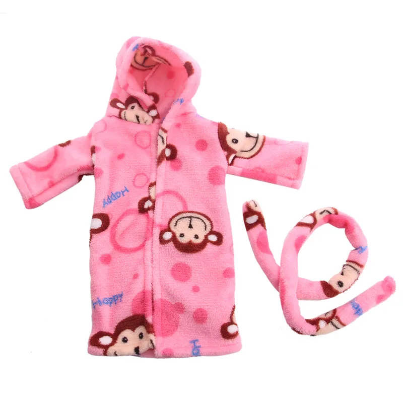 LUCKDOLL обезьяна узор ночная рубашка подходит 18 дюймов Американский 43 см Детские аксессуары для кукол, игрушки для девочек, поколение, подарок на день рождения - Цвет: B848