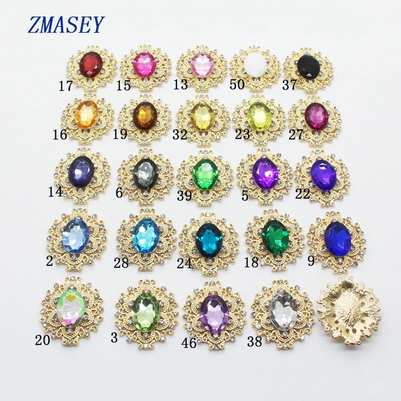 New Jewelry Accessories Buckle 10pcs Gold Plated Rhinestone Flash Decorative Various Colors Handmade Creative Crafts | Дом и сад