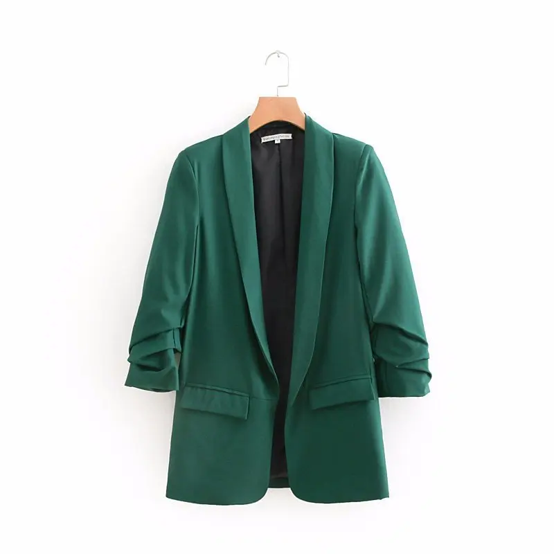 Womens Blazer Casual Autumn European and American Style Women's Suits New Crepe Blazer Solid Color Little Suit Women