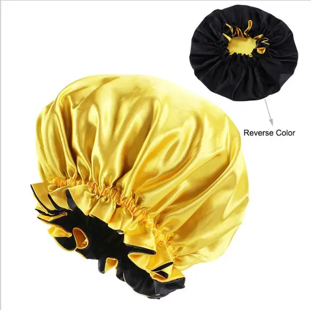New Solid Women Satin Bonnet Fashion Stain Silky Big Bonnet for Lady Sleep Cap Headwrap Hat Hair Wrap Accessories Wholesale style7