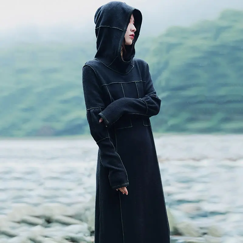 XITAO Fashion Stitching Contrast Dress Women Long
