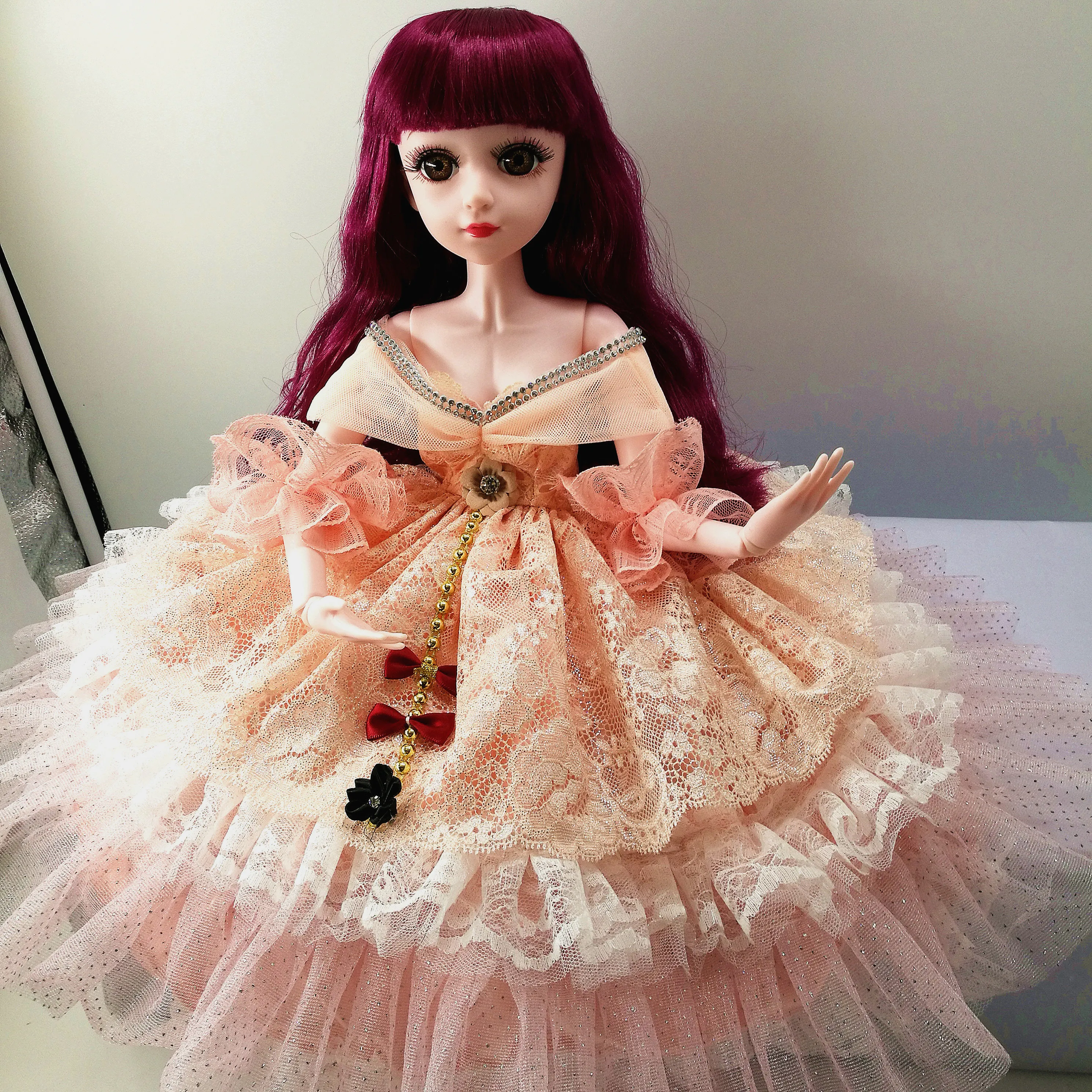 60 см красивое платье для куклы Bjd, Одежда для куклы, детские аксессуары для игрушек, 22 дюйма, модная одежда для куклы, аксессуары для девочек