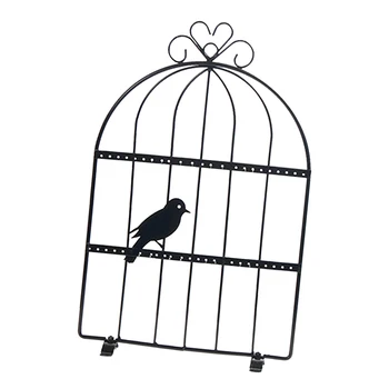 

2-Panel Cage-shaped Jewelry Cage-shape Earring Rack Holder Storage Organizer Jewelry Display Rack