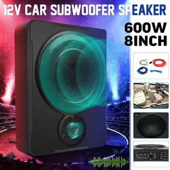 

8" 12V 600W Car Speaker Active Subwoofer Car Under Seat Slim Sub Woofer AMP Super Bass Car Amplifier Subwoofers