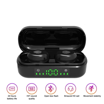 

V8 TWS Touch Control LED Bluetooth Wireless Earphones Earbuds HIFI Sport Headset Noise Cancel Earphone Hands-free headset