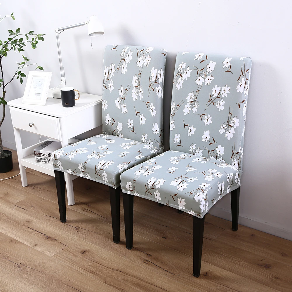 New Anti-dirty Removable Cover Floral Print Chair Seat Covers Protector Seat Slipcovers Hotel Banquet Home Wedding Decor