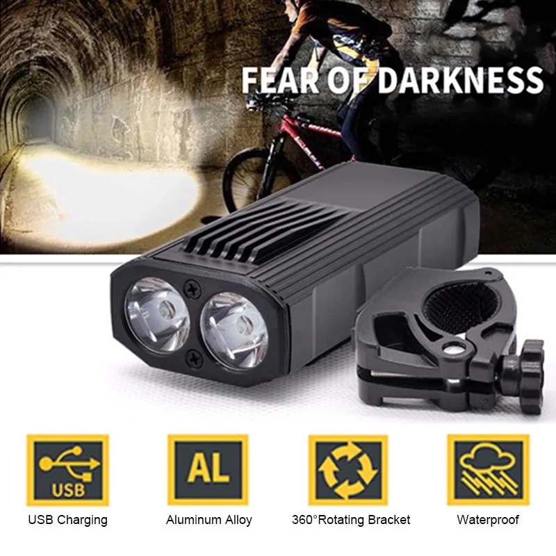 Фонарь велосипедный Аккумуляторный с зарядкой от USB 3000 мА · ч|Велосипедная фара| |