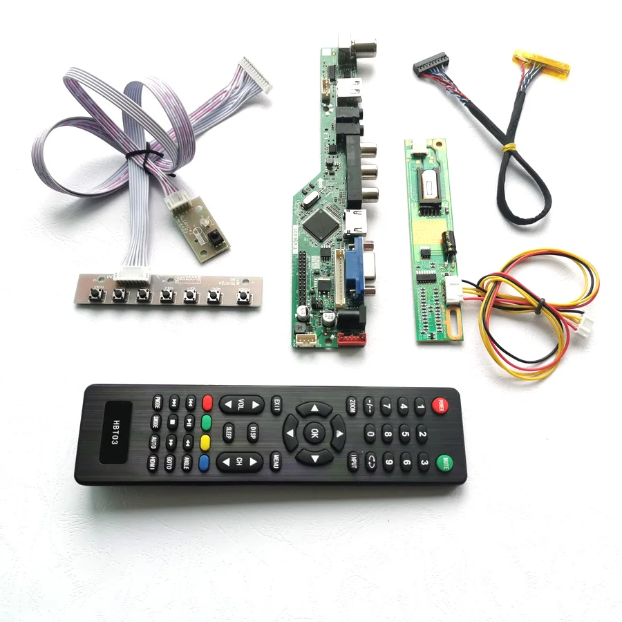 Для клавиатуры+ пульта дистанционного управления+ инвертора LVDS 1CCFL 30Pin T. V56 плата для карты привода ЖК-монитор HDMI VGA USB AV RF DIY kit
